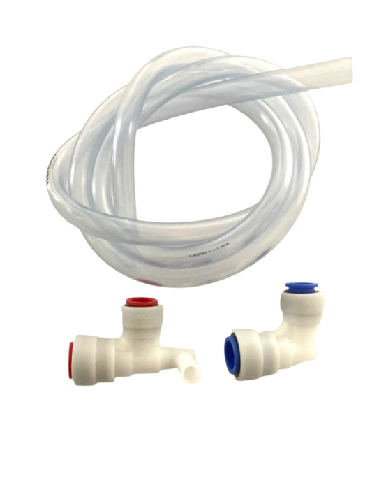 TRUMA ALDE 3010 Hot Outlet + Cold Water Inlet.  NR Valve + 12-10mm Female Elbow.